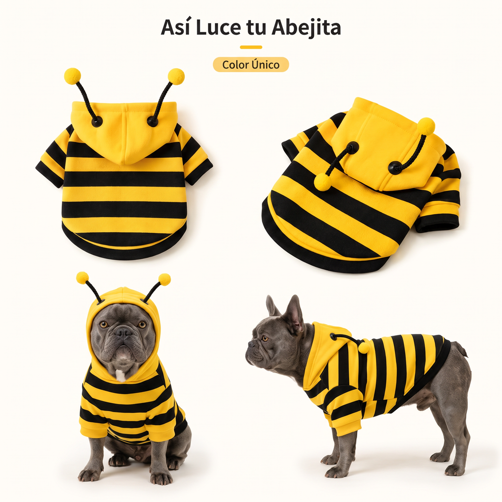 Bee costume with antennae for pets