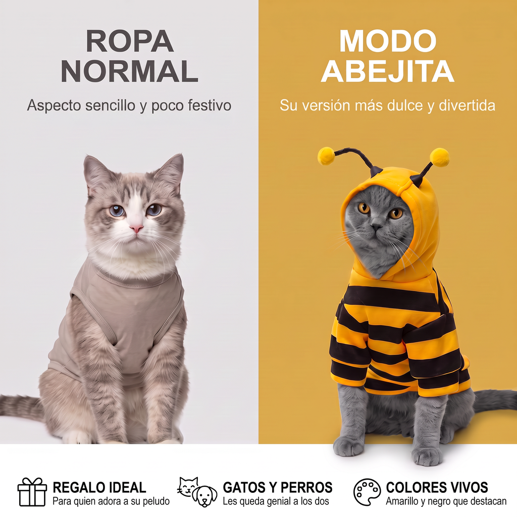 Bee costume with antennae for pets